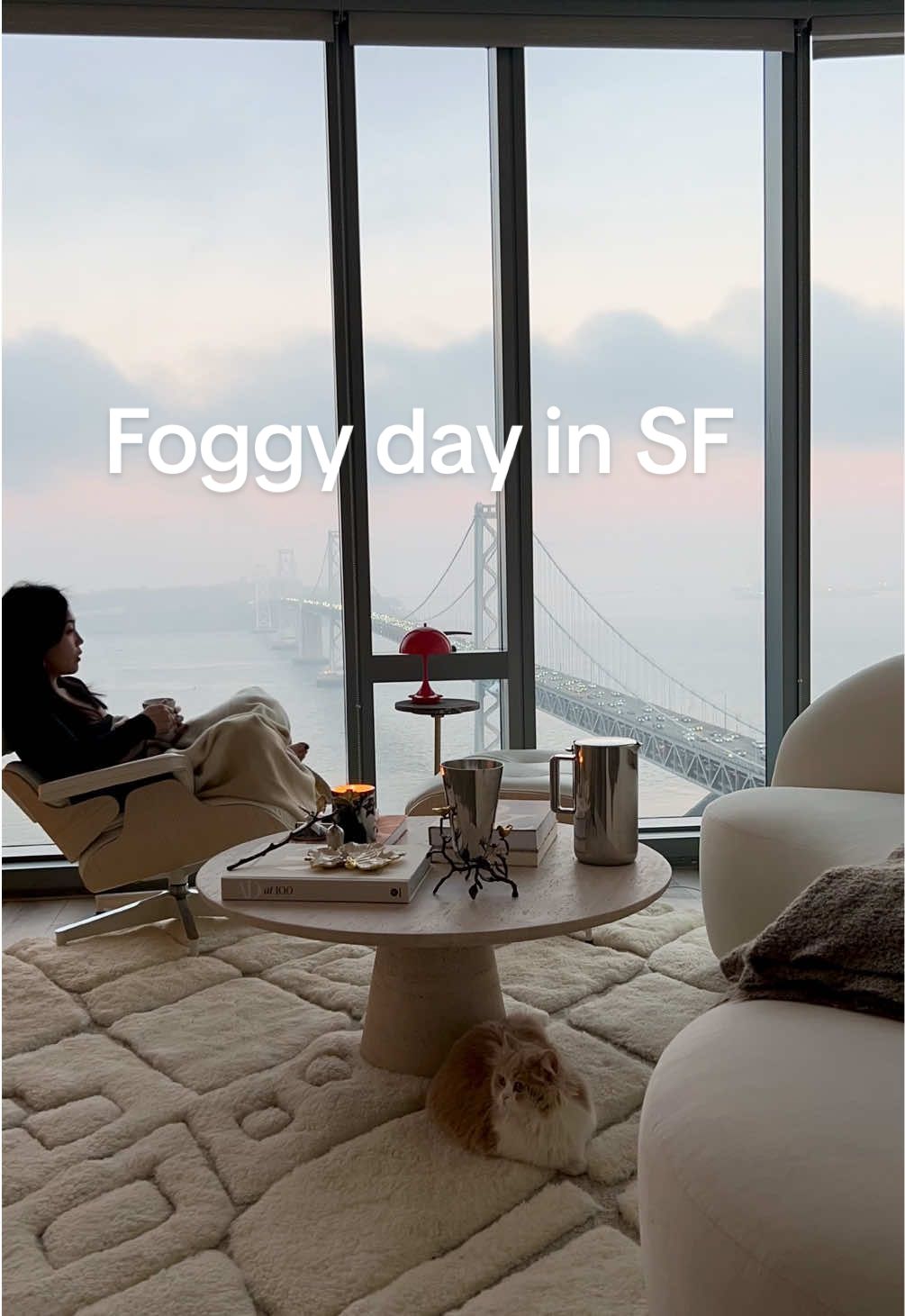 A foggy day in my SF apartment  #homedecor #sanfrancisco #baybridge #homevibes #vibewithme 