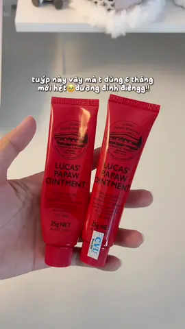 Một tuýp dùng nửa năm🙂 không hề tiết kiệm luôn ýy. Phải nói là ngon bổ rẻe#lucaspapawointment#kemdanang#diyereview #hellodituyet #fyp 