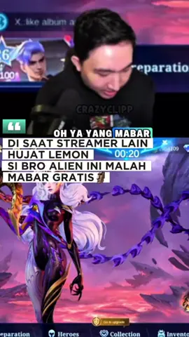 Bagian 40 | Di saat streamer lain mabar vip, si brok ini malah mabar gratis🗿@IKHSAN LEMON #MLBBXSpongeBob #MLBBFriendFest #MLBB#rrqlemon #respect 