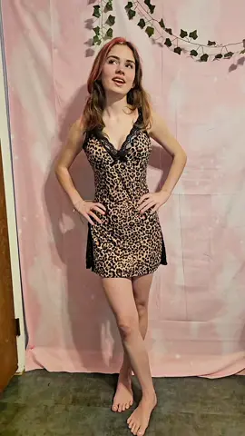 Love cheeta print? i do watch me lipsync this song and think about getting a nice night gown for your S/O #fyp #bodytea #lipsync #pinkhair #cutiepatootie 