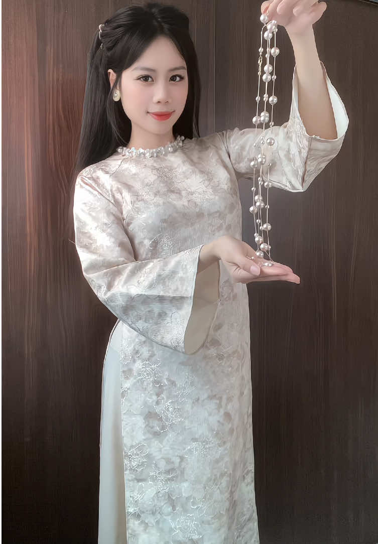 Áo dài hoa gấm #aodai #aodaitet #aotet 