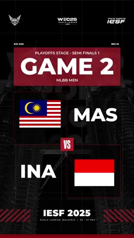 Indonesia 0-2 Malaysia Semi Final Widy dkk kembali tak berkutik, game kedua tim tuan rumah Malaysia memberikan perlawanan yang solid dan rapi.  IESF World Esports Championship 2025 🗓 3 - 7 Desember 2025 Live di YouTube MLBB Esports, IESF, dan PB ESI #WEC25 #IESF #TimIndonesia #MLBBEsports #NiceGame
