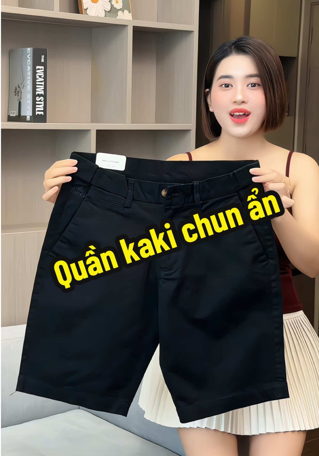 Quần kaki chun ẩn co dãn#kieugialinh #quanshortnam #quankaki 