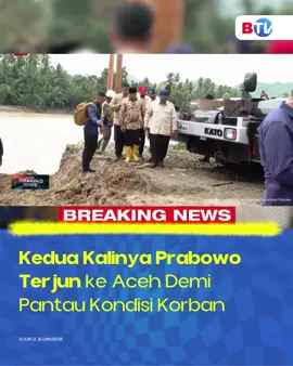 Presiden Prabowo bertolak ke Aceh untuk meninjau langsung para korban bencana dan memastikan penanganan berjalan maksimal. Ikuti perkembangan berita terbaru lewat pantauan langsung hanya di BTV. Jangan lupa scan ulang TV Digital / Set Top Box kamu: • 44 UHF untuk Bandung • 40 UHF untuk Medan #PrabowoSubianto #BanjirBandang #BanjirAceh #BTV