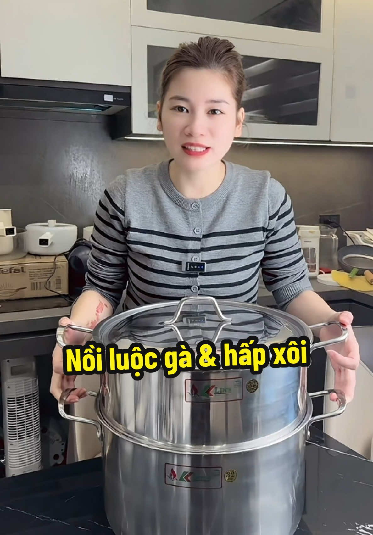 Nồi luộc gà & hấp xôi size to 32cm , inox 430 không lo hoen dỉ #noihapxoi #noiinox #noiluocga 