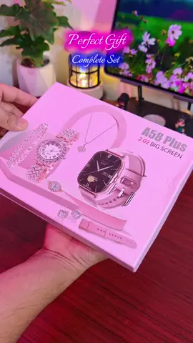 A58 Plus 2025 New Popular A58 Smart Watch for Women MEN 6 IN 1 Health Monitoring Bluetooth Calling Touch Screen Waterproof Jewelry Set with Magnetic Charging Affordable 💙✅  #gift #chrismasgift #bestgift #tiktokgift #tiktoksale 