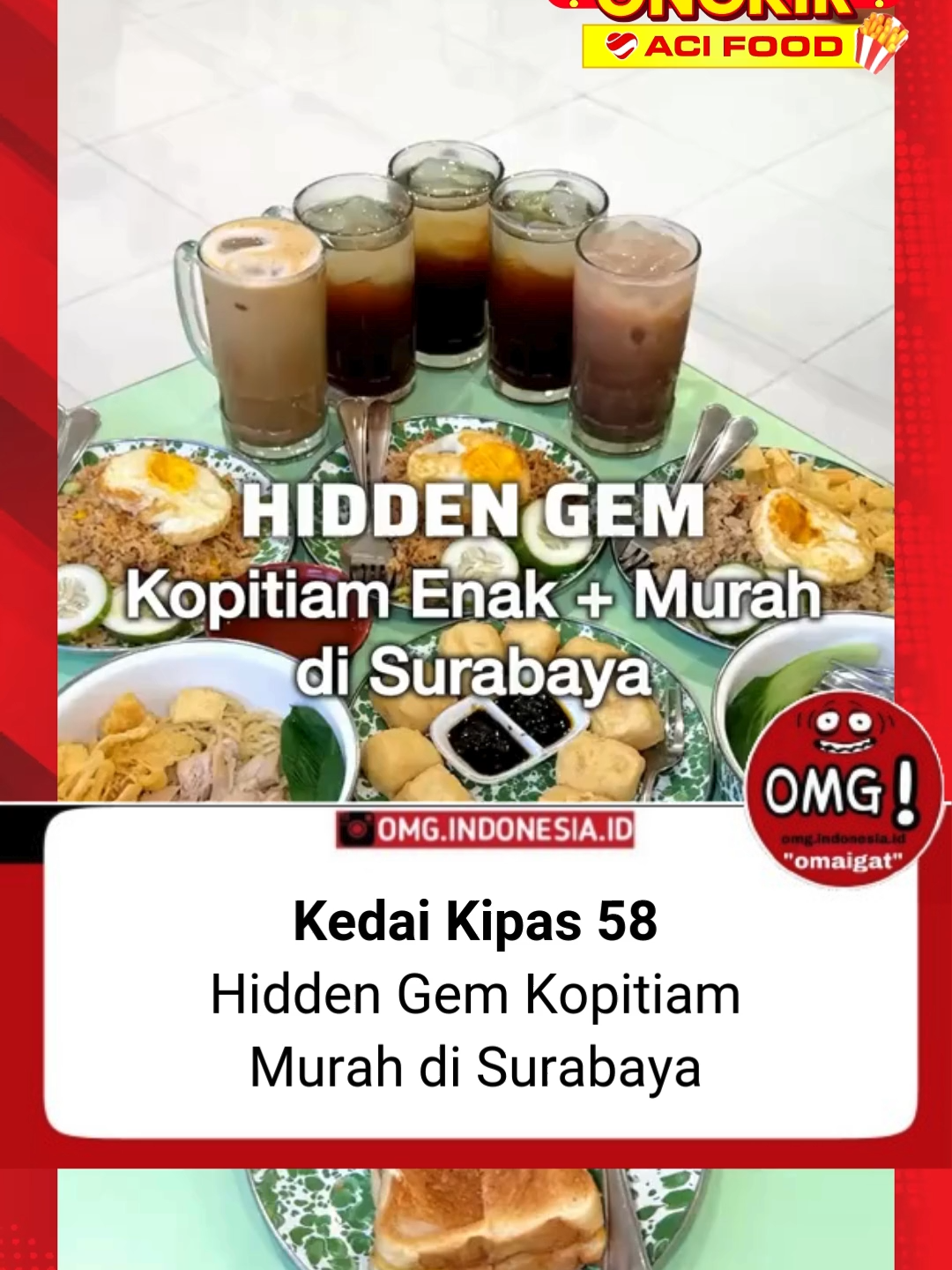 THE REAL Hidden Gem! 💎 Kok bisa sih semua menunya enak?! 🥹 harganya murah lagi! 📍Kedai Kipas 58 Rungkut Asri Tengah no. 58 Surabaya Cr : jscfelicia . . . . . Capek kerja eh laper mulu tapi males masak? Mending pesen makanan lewat ACI Ojek Online, gak perlu banyak pesen makanan untuk dapat harga murah. ACI Food mau pesan 1 makanan aja murah poolll, gratis ongkir lagi! #ACIfood #ACIfoodmurah #ojekonlineACI #ojolACI #malang #surabaya #sidoarjo
