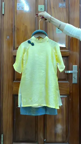 Áo dài tơ óng cho bé gái #xuhuongtiktok #tiemmeken #aodaichobe #aodaibegai #aodaitetchobe 