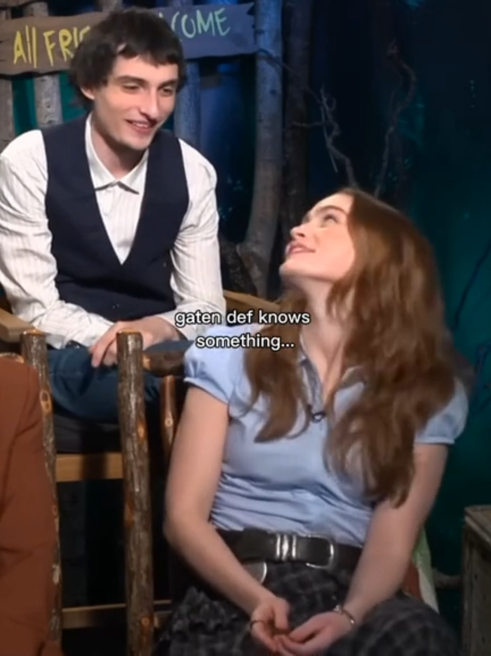 sadie: i- finn: you're doing amazing sweetie #finnwolfhard #sadiesink #fadie #strangerthings #strangerthings5 finn and sadie ship edit 