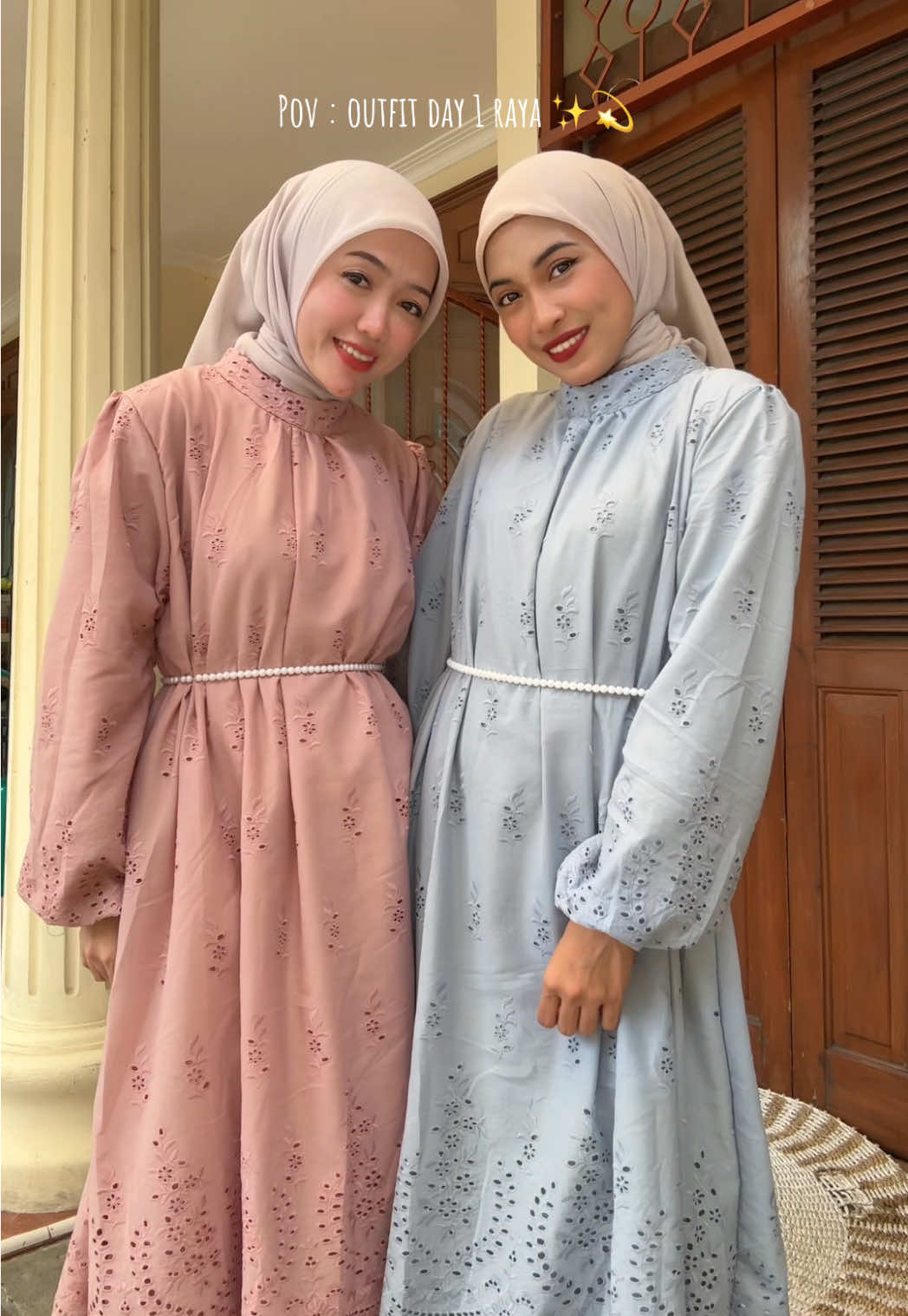 soft blue & Dusty dress #gamiskekinian #bajulebaran #outfitraya #gamisterbaru #ramadanekstraseru 