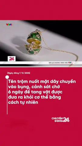Dự việc hy hữu xảy ra tại thành phố Aukland (New Zealand), khi một tên trộm lấy một mặt dây chuyền đắt giá của thương hiệu Fabergé tại cửa hàng trang sức Partridge Jewelers rồi nuốt vào bụng #vtvdigital #LearnOnTikTok #new #chuyendong24h #chuyendong 