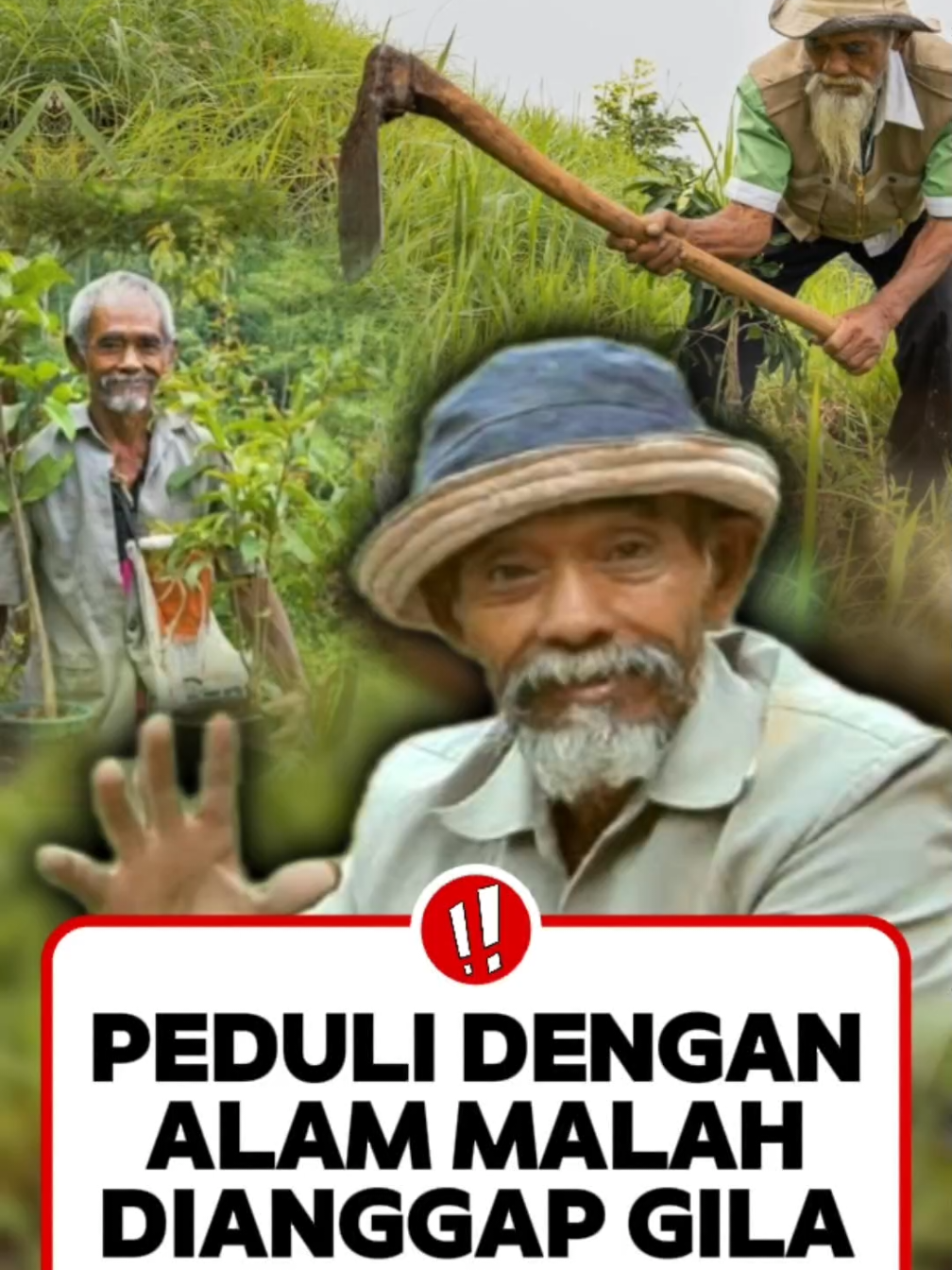 Dianggap gila karena rutin menanam pohon di sebuah bukit tandus! Ia biasa dipanggil Mbah Sadiman, Setiap hari sejak tahun 1996, Mbah Sadiman selalu rutin menanam pohon di sebuah bukit tandus yang ada di desanya di Wonogiri, Jawa Tengah.