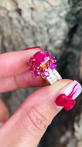 Nhẫn Nữ Vàng Đá Ruby Tự Nhiên@Ib em tư vấn a