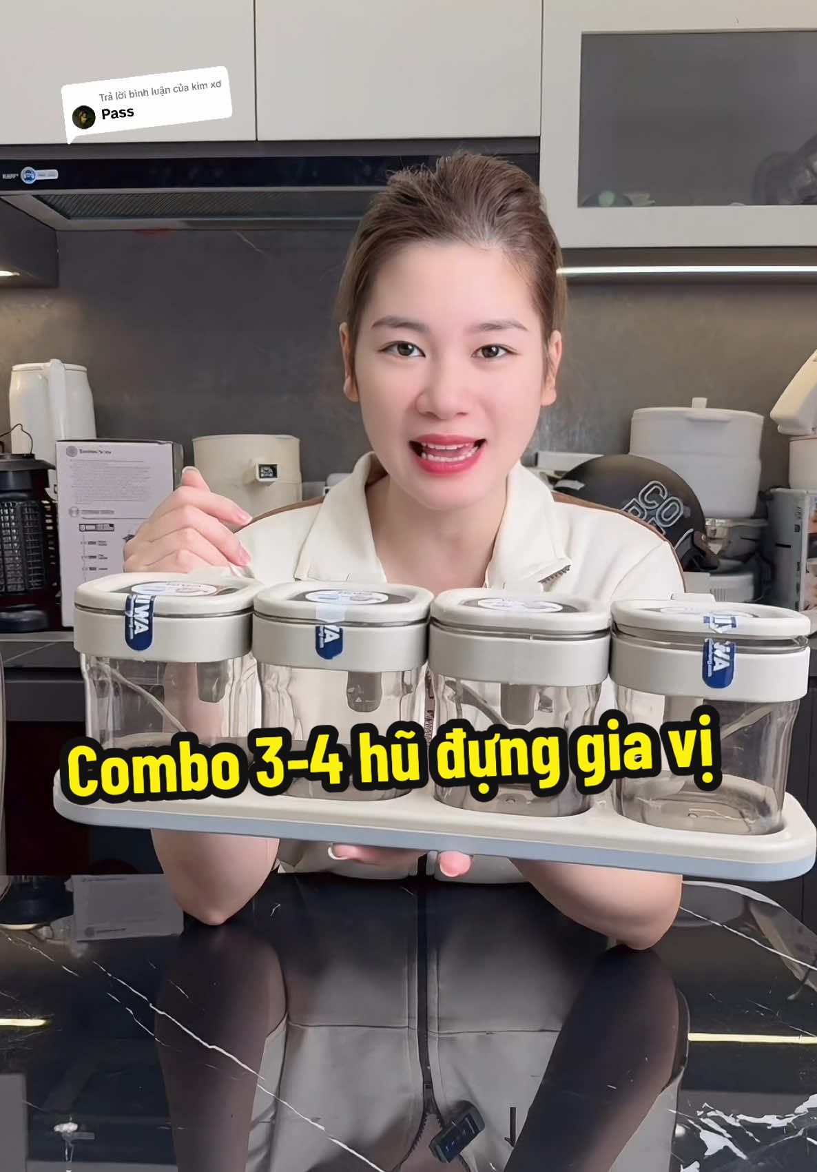 Trả lời @kim xơ  Combo 3-4 hũ đựng gia vị #hudunggiavi #hiwa 
