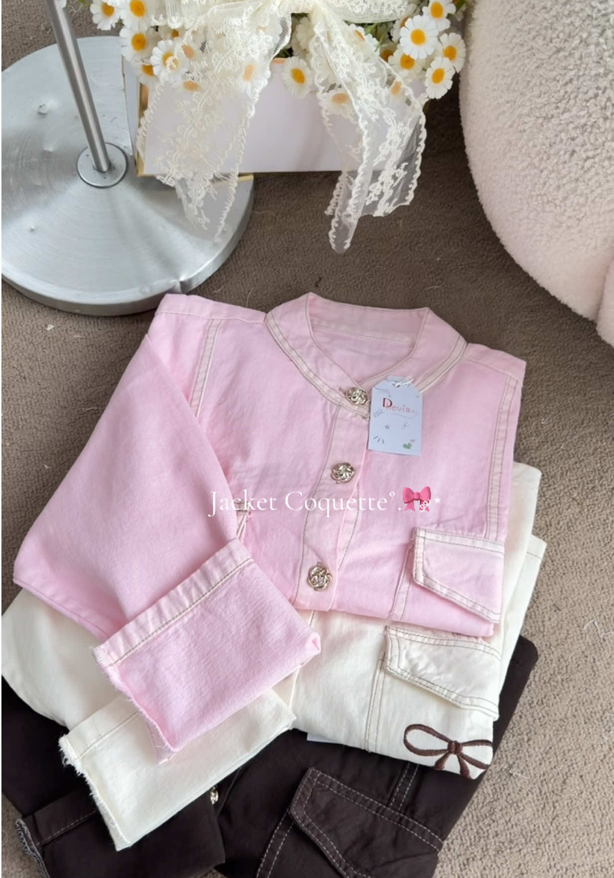 Pinky Cutee 🩰˚𓍢ִ໋ 🪞˚.🎀༘⋆ #jacket  #outfitcoquette 