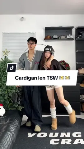 Xinh mà rẻ á mí pà oiiii ❄️ @THE SLICK WAY #xuhuong #aolennuxinh #aolenxinh #outfitcouple #knitcardigan 