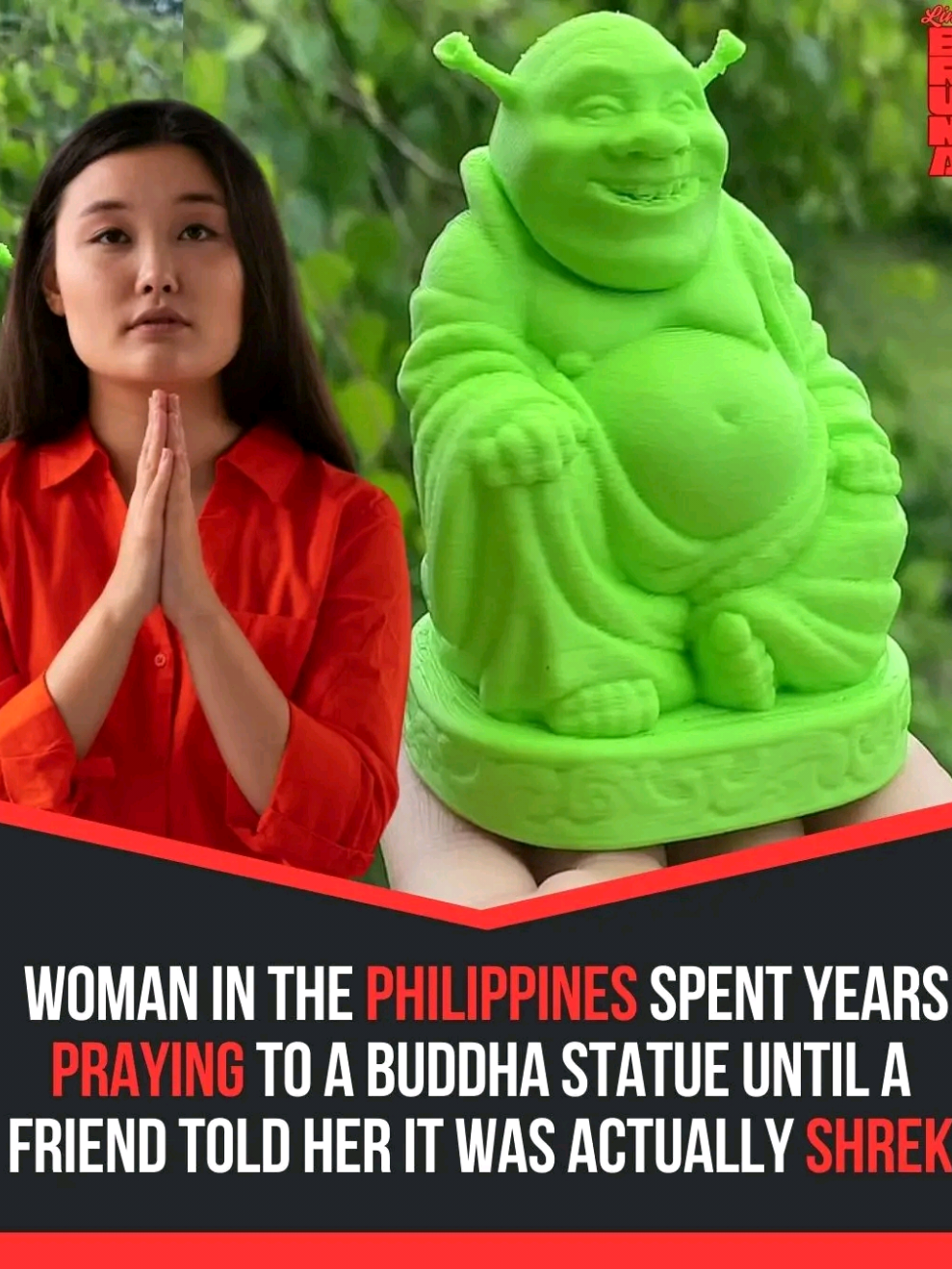 When your faith is pure but your Buddha is actually Shrek 💚😂 sometimes sincerity hits harder than perfection. #ShrekBuddha #ViralStory #FaithAndFun #GoodVibesOnly #FeelGoodContent 
