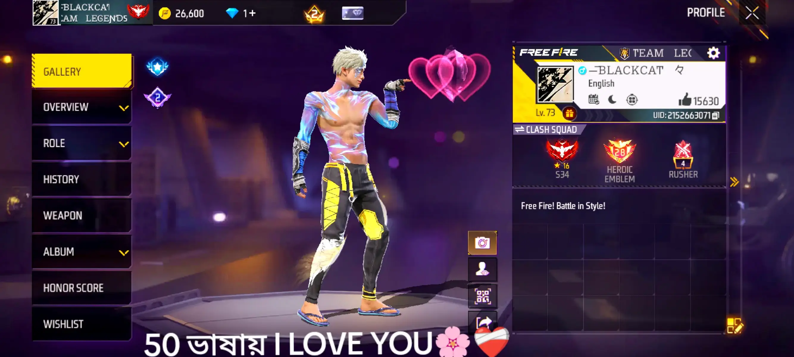 1. English – I love you 2. Spanish – Te quiero / Te amo 3. French – Je t’aime 4. German – Ich liebe dich 5. Italian – Ti amo 6. Portuguese – Eu te amo 7. Russian – Я тебя люблю (Ya tebya lyublyu) 8. Chinese (Mandarin) – 我爱你 (Wǒ ài nǐ) 9. Japanese – 愛してる (Aishiteru) 10. Korean – 사랑해 (Saranghae) 11. Arabic – أحبك (Ahbak / Ahbik) 12. Hindi – मैं तुमसे प्यार करता हूँ (Main tumse pyar karta hoon) [male] / मैं तुमसे प्यार करती हूँ (Main tumse pyar karti hoon) [female] 13. Bengali – আমি তোমায় ভালোবাসি (Ami tomay bhalobashi) 14. Turkish – Seni seviyorum 15. Persian (Farsi) – دوستت دارم (Dooset daram) 16. Urdu – میں تم سے پیار کرتا ہوں (Main tum se pyar karta hoon) 17. Punjabi – ਮੈਂ ਤੈਨੂੰ ਪਿਆਰ ਕਰਦਾ ਹਾਂ (Main tainu pyaar karda haan) 18. Gujarati – હું તને પ્રેમ કરું છું (Hu tane prem karu chu) 19. Marathi – मी तुझ्यावर प्रेम करतो (Mi tuzyavar prem karto) 20. Tamil – நான் உன்னை காதலிக்கிறேன் (Naan unnai kaadhalikkiren) 21. Telugu – నేను నిన్ను ప్రేమిస్తున్నాను (Nenu ninnu preminchanu) 22. Kannada – ನಾನು ನಿನಗೆ ಪ್ರೀತಿ ಮಾಡುತ್ತೇನೆ (Naanu ninage preeti maaduttene) 23. Malayalam – ഞാൻ നിന്നെ സ്നേഹിക്കുന്നു (Njan ninne snehikkunnu) 24. Sinhala – මම ඔබට ආදරෙයි (Mama obata adarei) 25. Thai – ฉันรักคุณ (Chan rak khun) 26. Vietnamese – Anh yêu em / Em yêu anh 27. Indonesian – Aku cinta kamu 28. Malay – Saya cinta padamu 29. Swahili – Nakupenda 30. Zulu – Ngiyakuthanda 31. Xhosa – Ndiyakuthanda 32. Afrikaans – Ek het jou lief 33. Somali – Waan ku jeclahay 34. Amharic – እወድሃለሁ (Ewedihalehu) 35. Greek – Σ’ αγαπώ (S’agapo) 36. Hebrew – אני אוהב אותך (Ani ohev otach [male to female]) / אני אוהבת אותך (Ani ohevet otcha [female to male]) 37. Polish – Kocham cię 38. Czech – Miluji tě 39. Slovak – Ľúbim ťa 40. Hungarian – Szeretlek 41. Romanian – Te iubesc 42. Bulgarian – Обичам те (Obicham te) 43. Serbian – Волим те (Volim te) 44. Croatian – Volim te 45. Bosnian – Volim te 46. Slovenian – Ljubim te 47. Macedonian – Те сакам (Te sakam) 48. Albanian – Të dua 49. Lithuanian – Aš tave myliu 50. Latvian – Es tevi mīlu 51. Estonian – Ma armastan sind 52. Icelandic – Ég elska þig 53. Irish – Tai