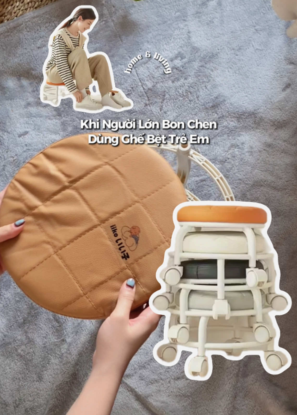 bánh xe to nên ngồi vững chãi lắm 😋 #gheluoi #ghexoay #homedecor #decor #ghế 