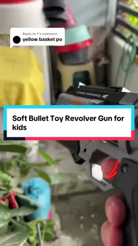 Replying to @Y dito mey yellow basket Soft Bullet Toy Revolver Gun for kids #fyp #giftideas #tiktokshop #forkids #nerf 