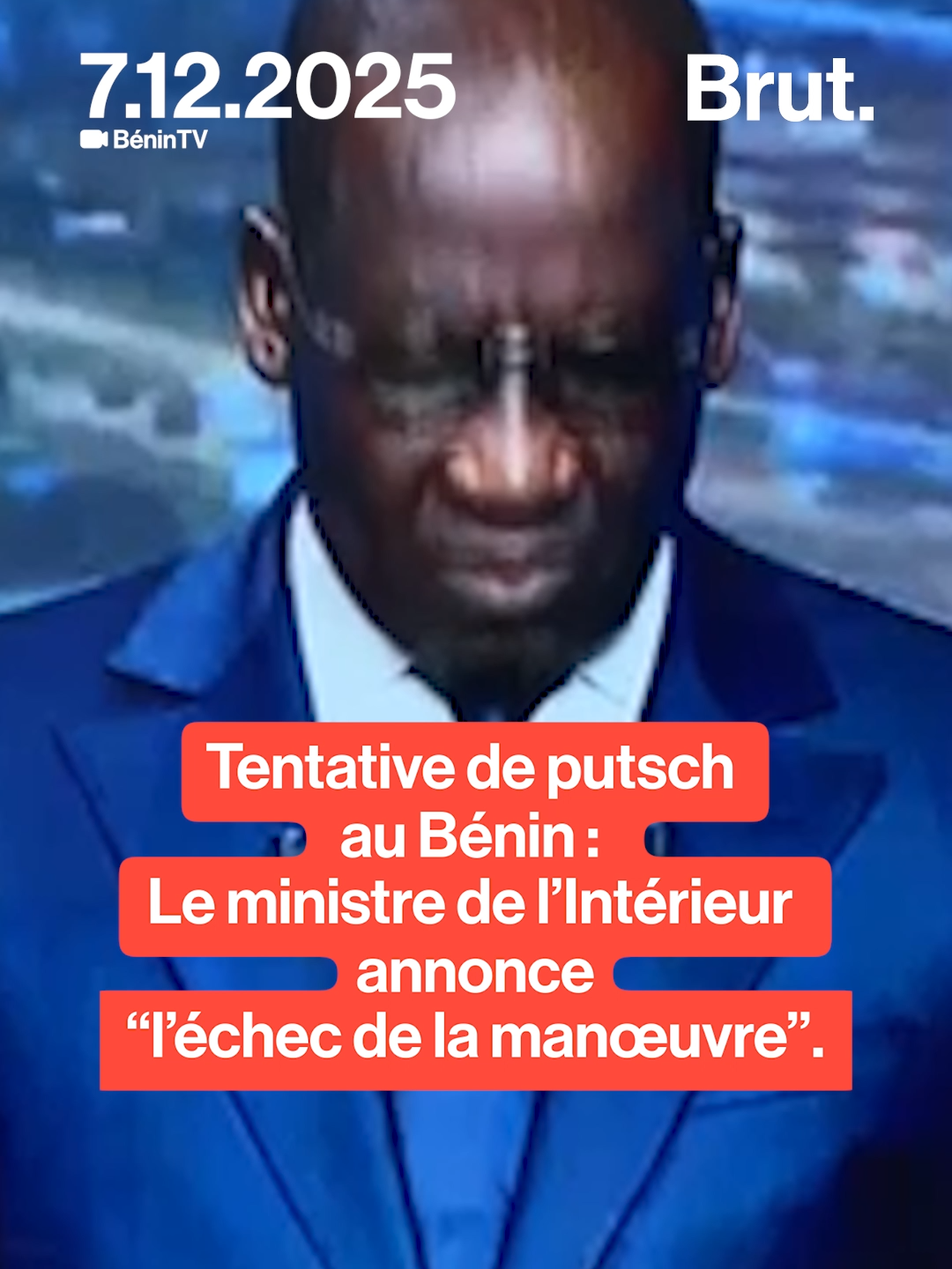 🇧🇯 Tentative de putsch  au Bénin : le ministre de l'Intérieur annonce “l'échec de la manœuvre”.