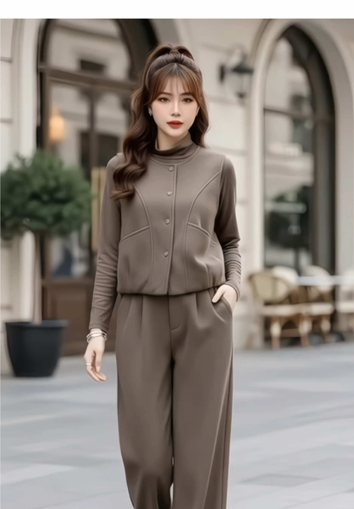Sét bộ Gile cài cúc chất dạ ép dày dặn cho nữ sang chảnh. #thoitrangnu #phoidoxinh #bothudong #outfit #hottrend 