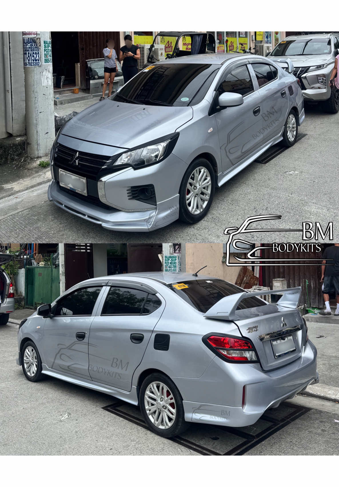 Mirage g4 gen3 full bodykit with spoiler #mirageg4 #mitsubishi #mirage #fyp #carsoftiktok 