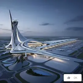 تصميم تخيلي لمطار دمشق الدولي المستقبلي، مستوحى من أعظم رموز الشام: السيف الدمشقي 🗡️ #Syria #سوريا_الجديدة #أرأؤكم_تهمنا #دمشق_تعود_للحياة #طبيعة_وأناقة 