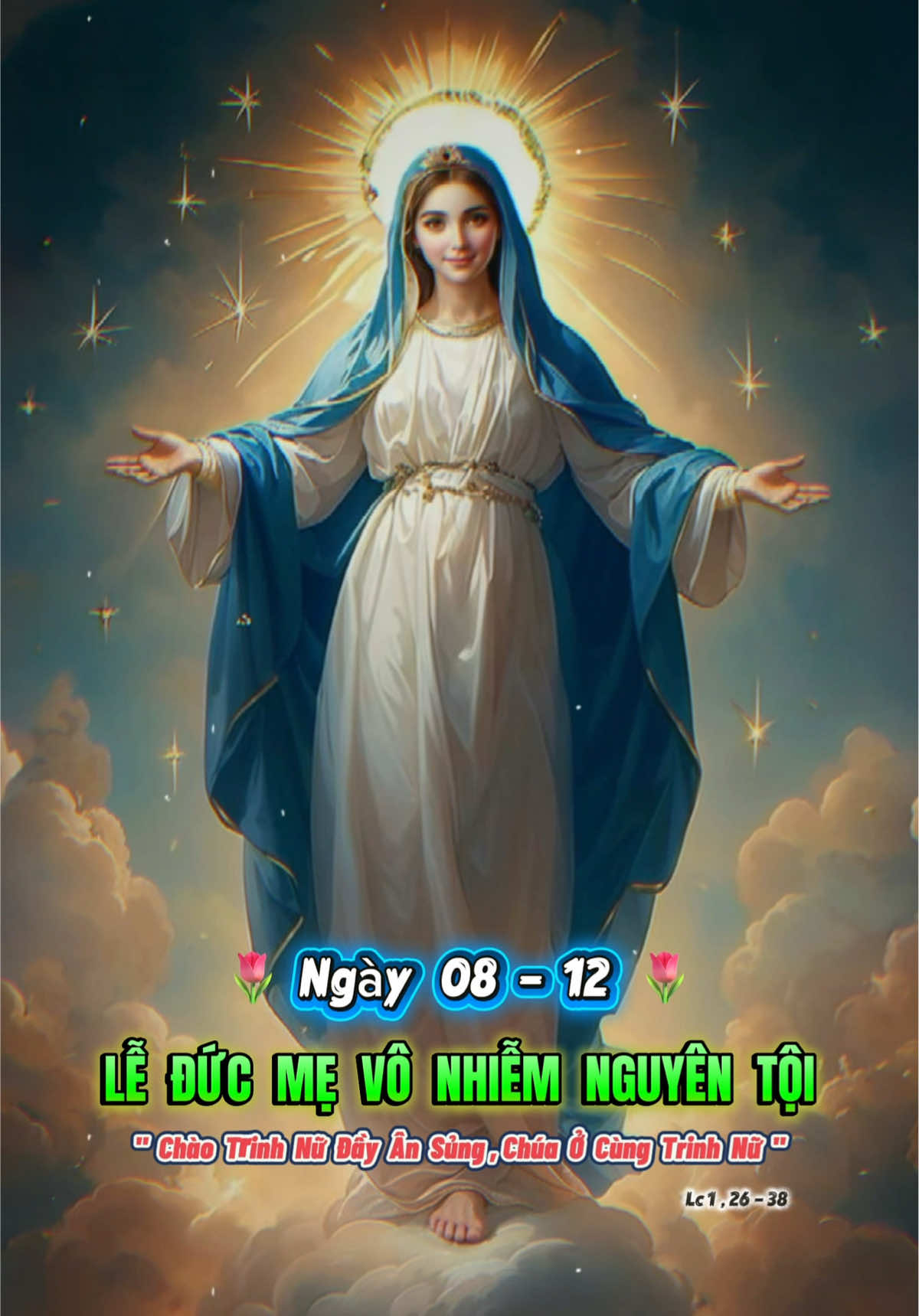 🌷Ngày 08-12 | Mừng Lễ Đức Mẹ Vô Nhiễm Nguyên Tội - Mừng lễ Mẹ đến tất cả những người con yêu dấu của Mẹ, cách đặc biệt đến những ai nhận Mẹ Vô nhiễm Nguyên tội làm bổn mạng. #mẹmaria #đứcmaria #cônggiáo #ngườicônggiáo #giớitrẻcôngiáo 