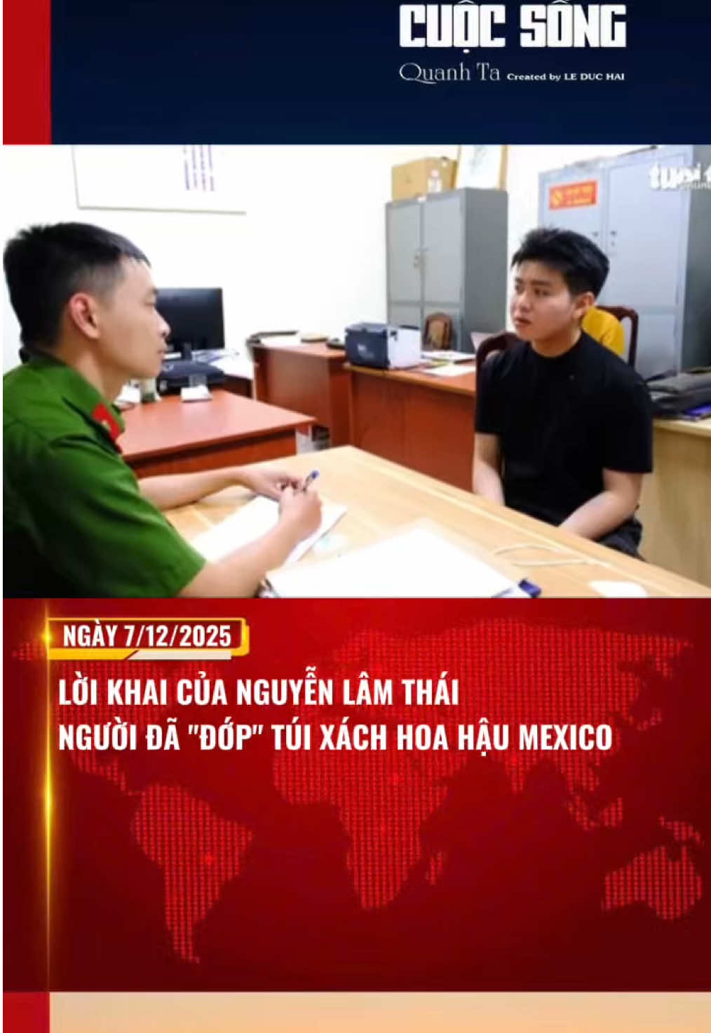 Lời khai của Nguyễn Lâm Thái - người đã cắp túi xách của hoa hậu Mexico tại Cơ quan Cảnh sát điều tra. #cuocsongquanhta #tintuc #congan #lamdong #dalat 