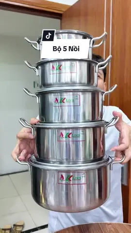 BỘ 5 NỒI INOX KLINS (16-18-20-22-24) #haohomhinh #bonoiinox 