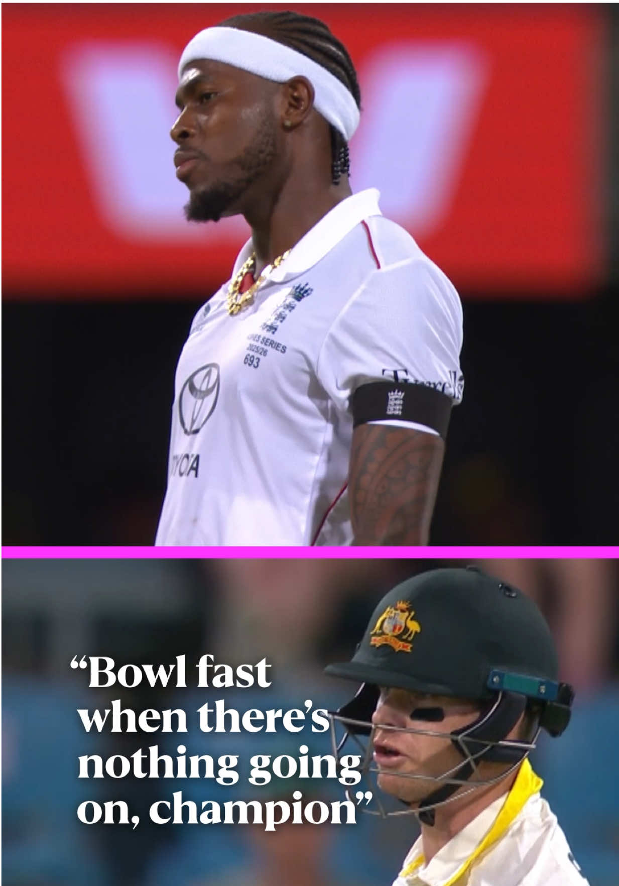 Steve Smith v Jofra Archer… the sledging begins 🌶️😮‍💨 #ashes #theashes #sledging #cricket #stevesmith
