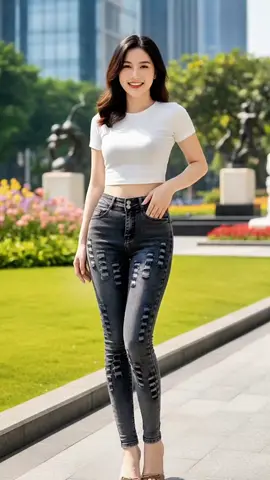 Quần jean (bò) nữ dài 95 - 97 cm, size 40 - 80 kg, thiết kế thêu, màu xám, xanh, lưng cao 2 nút, ống ôm, co giãn, mềm mịn, bigsize, mang phong cách năng động, trẻ trung, tự tin, dễ phối đồ  #quanjeannu #quanjean #quanbo #thoitrangnu #xuhuong 