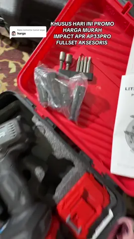 Membalas @kamal sinjai KHUSUS HARI INI PROMO HARGA MURAH IMPACT APR AP33PRO FULLSET AKSESORIS  #impactwrench #impact1setlengkap #impact1set #impactxapr #ap33pro 
