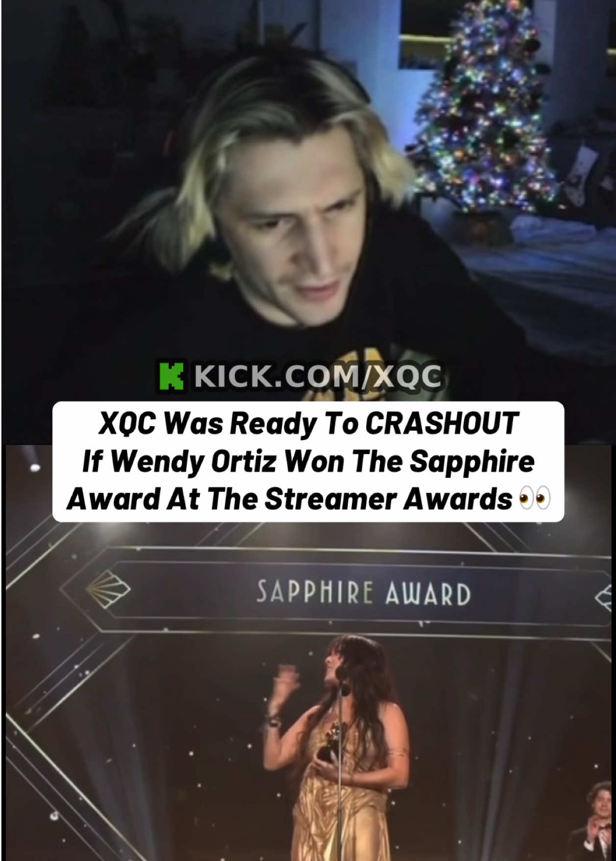XQC Was Ready To CRASHOUT If Wendy Ortiz Won The Sapphire Award At The Streamer Awards 👀 #xqc #wendyortiz #cinna #fypツ 
