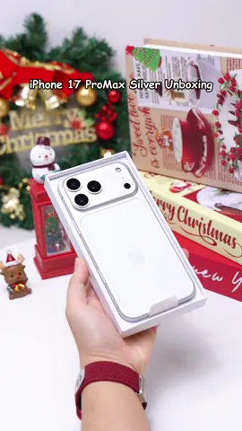 iPhone 17 promax silver unboxing🤍🔥🎁#iphone17promax #silver #unboxing #merrychristmas #christmas #gift #foru #fyp 