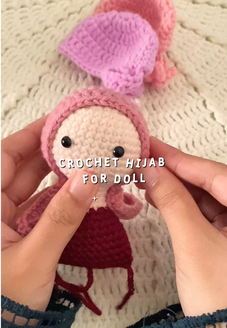 Replying to @Nafisah Mis Loly crochet hijab for doll + collar #crochetpattern #crochetdoll #crochettutorial 