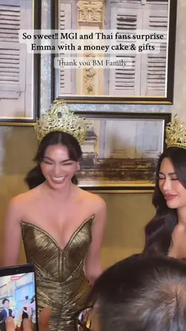 Aaw so sweet. MGI and BM thai fam celebrates Emma’s birthday with money cake and gifts #emmatiglao #missgrandinternational 