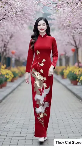 Áo dài thêu họa tiết, chất vải nhung cao cấp. #aodai #aodaitet #thoitrangnu #xuhuong #viral   
