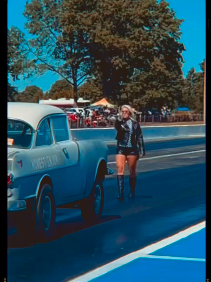 Awesome Backup Girl and a Wild Pontiac Gasser at the Nostalgia Drags, this is what drag racing is all about! #horsepower #nostalgia #oldschool #pontiac #gasser #dragracing #fast #speed #nostalgiadragracing #backupgirls #awesome
