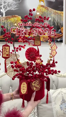 Thấy đào đông đỏ là thấy Tết 🎇🪭🎏🧧✨ #tết #tet2026 #mekemdaily #setdaodong #decortet 