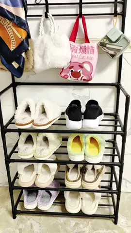 Kệ Để Giày Dép 4 tầng inox  có móc treo đồ #thucucgiadung #xuhuongtiktok #xuhuong #kegiaydep 