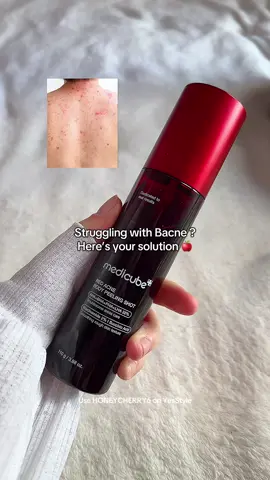Might hurt a bit so lot for the weaks 🍓 #kbeauty #bacne #backacne #acnetips #medicube  