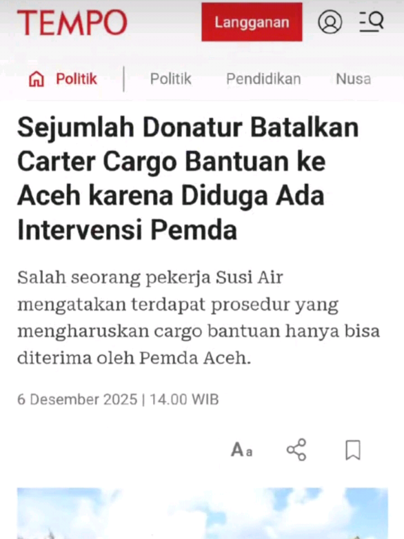 Sejumlah Donatur Batalkan Carter Cargo Bantuan Ke Aceh Karena Diduga Ada Intervensi Pemda #cargo #korbanbencana #aceh #viral #fyp 