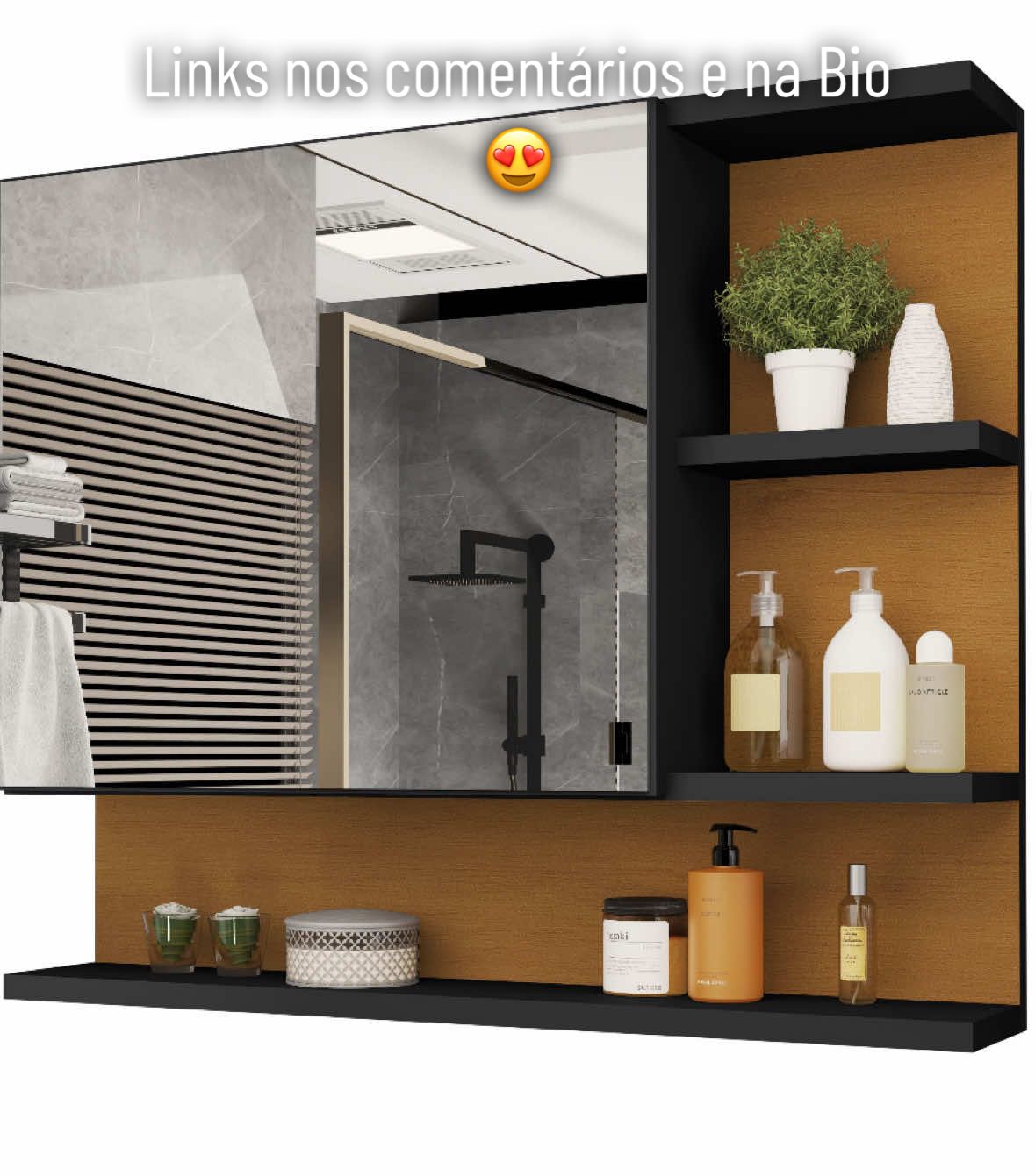 A MAIS QUERIDA DO BRASIL!  Armário Espelheira com Porta Cleopatra - VÁRIAS CORES R$ 109,99 #organizar #organizacaodecasa #dicasdecasa 