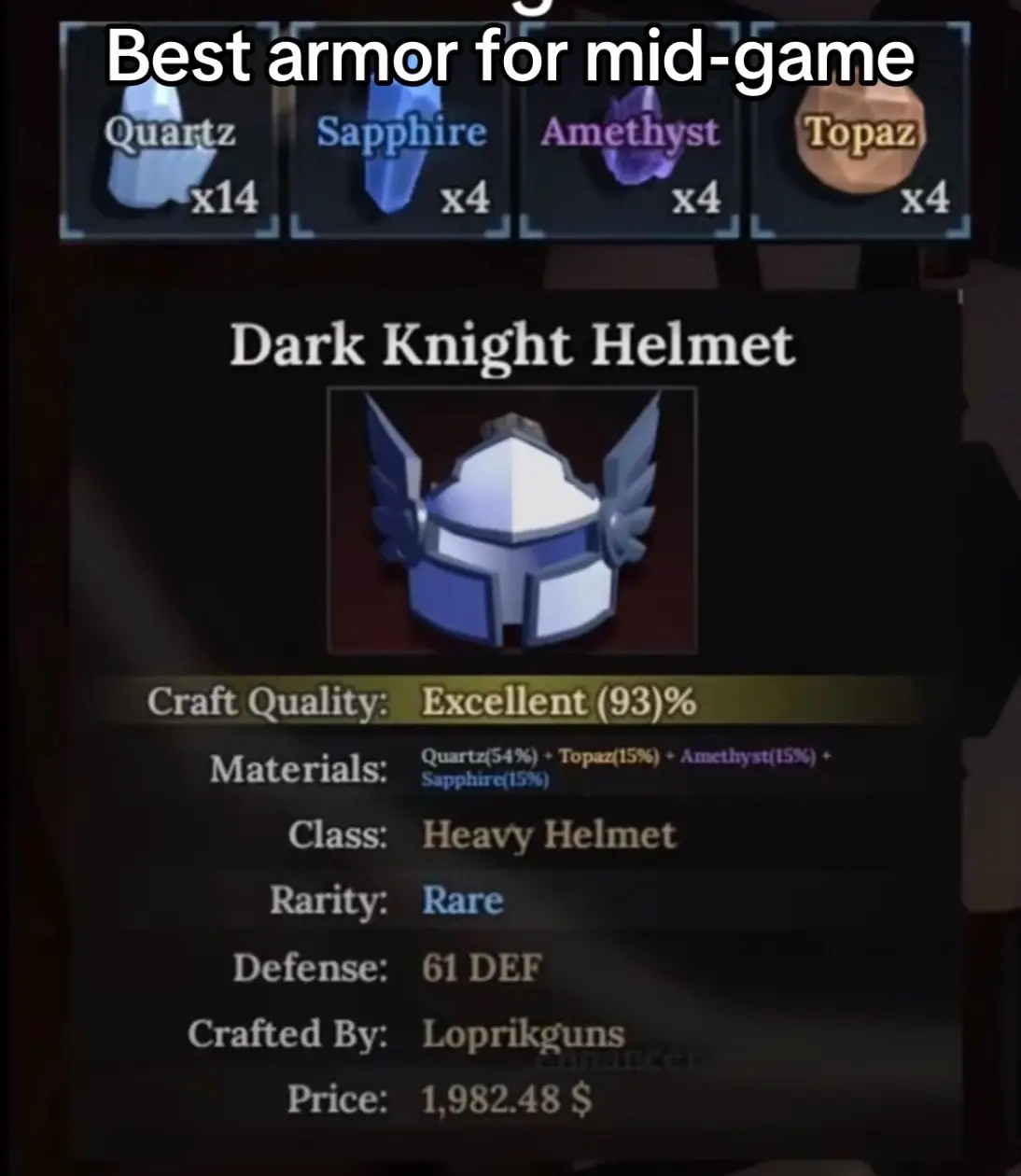 Best armor for mid game #forge #xyzbca #roblox #fyp