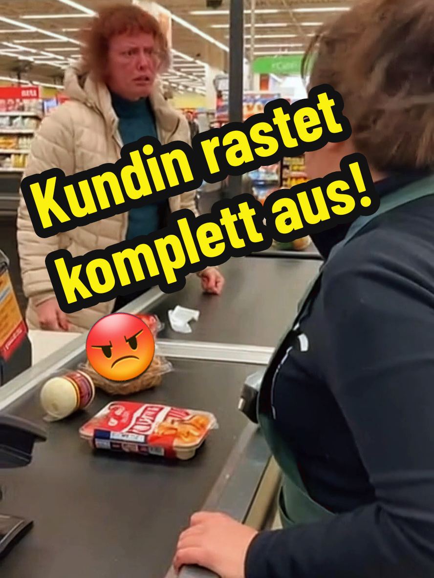 SupermarktKracher-Ausraster: Kundin rastet komplett aus 😡#lustig #fürdich #deutsch #SupermarktKracher #ausraster 