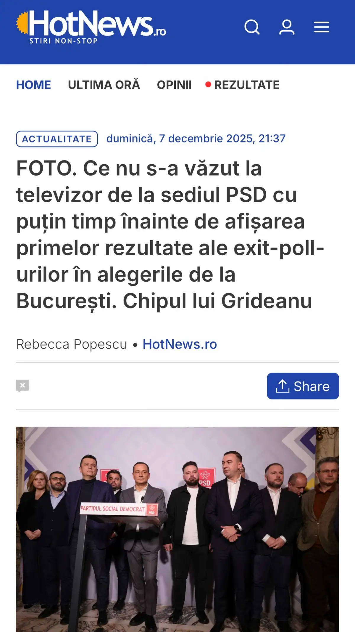 Candidatul PSD, Daniel Băluță, s-a clasat al doilea în exit-pollurile prezentate de televiziuni la ora 21.00. În prima reacție publică, Băluță nu a recunoscut inițial victoria liberalului Ciprian Ciucu. Social-democrații sunt pe cale să piardă din nou Primăria Capitalei, după cele două înfrângeri consecutive în fața lui Nicușor Dan. De această dată, în fața liberalului Ciprian Ciucu.