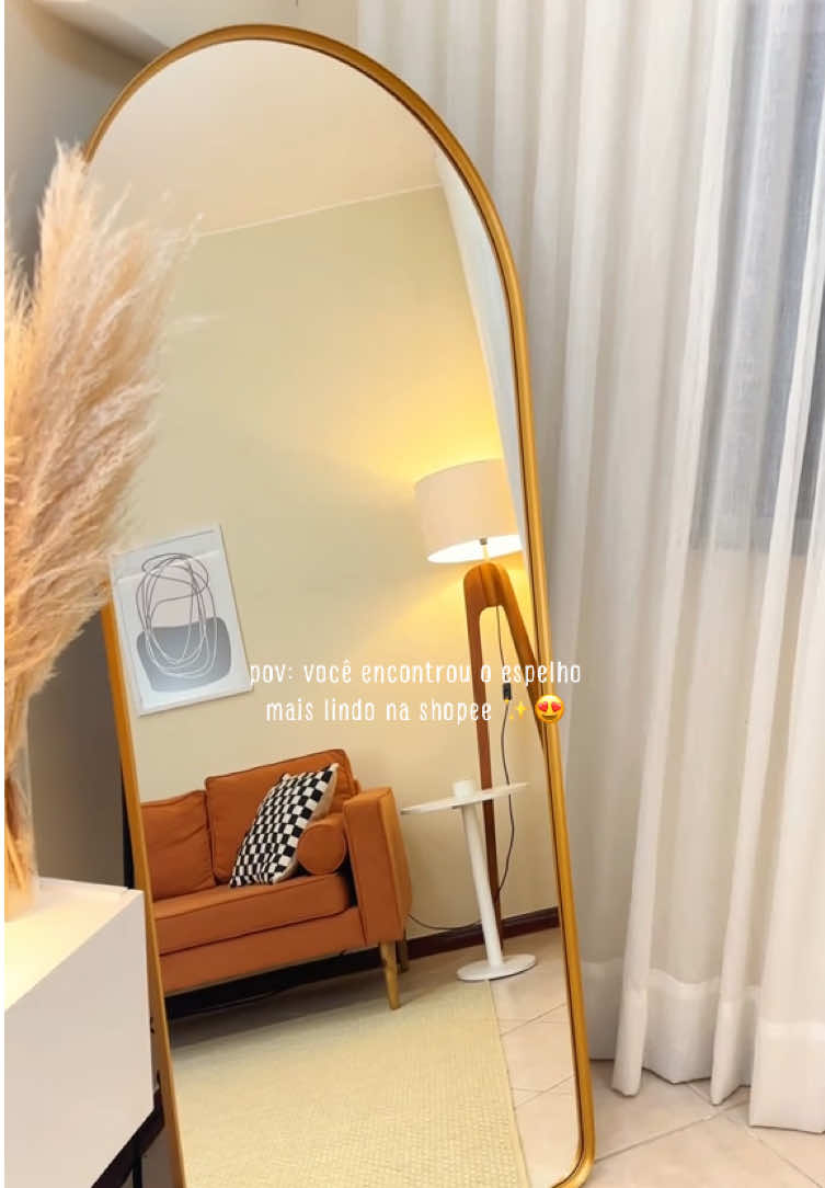 Espelho grande ✨ LINK nos comentários  👉 Siga @ofertas.nati para mais dicas e os melhores achados! ✨ #shopee #achadinhos #decoração #casa #espelho 