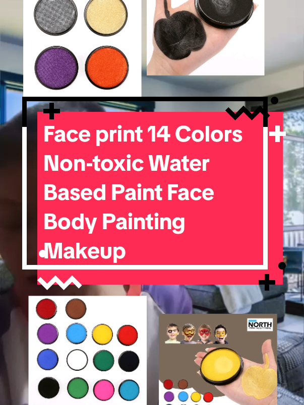 Face print 14 Colors Non-toxic Water Based Paint Face Body Painting Makeup #facepaint #nontoxic #makeup #affiliatemarketing #fypviralシ 